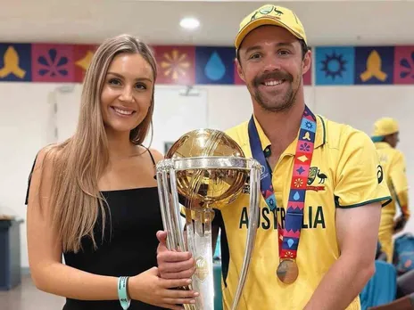 Travis Head with World Cup Trophy