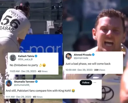 Babar Azam (left), Josh Hazlewood (right) (Source: Twitter)
