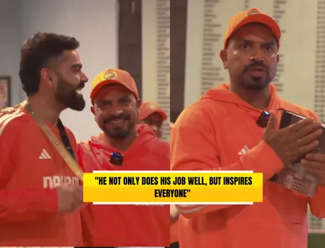 Virat Kohli with Team India fielding coach T Dilip (Source: Twitter)