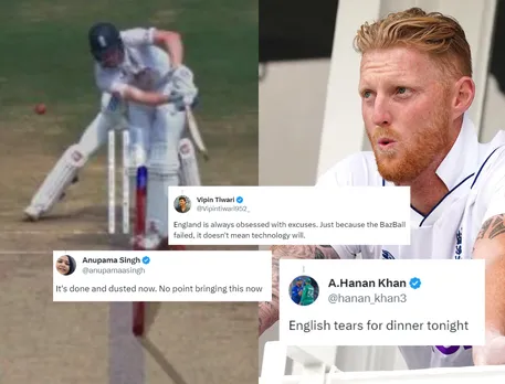 Ball tracking shows Zak Crawley's dismissal in the 2nd innings (left), Ben Stokes (right) (Source: X) 