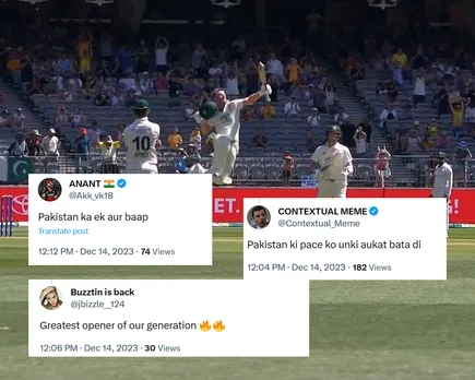 David Warner's century celebration (Source: Twitter)