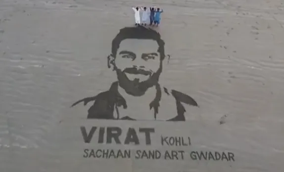 Virat Kohli's sand art in Pakistan