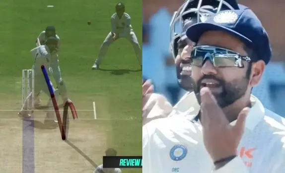 Rohit Sharma took a poor DRS (Source - Twitter)
