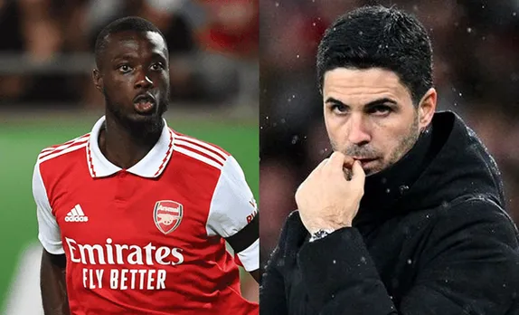 Nicolas Pepe and Mikel Arteta
