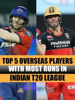Top 5 overseas players with most runs in Indian T20 League.