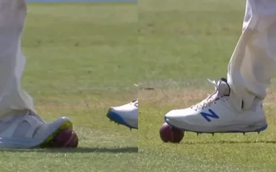 Ball scuffing moment in England vs India Test. (Ph