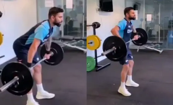 Virat Kohli doing clean and jerk