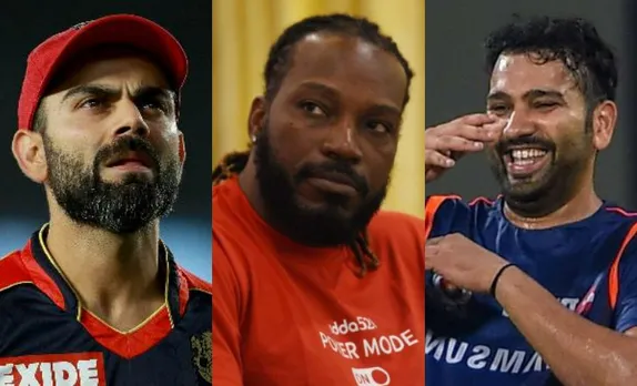 Virat Kohli, Chris Gayle, and Rohit Sharma