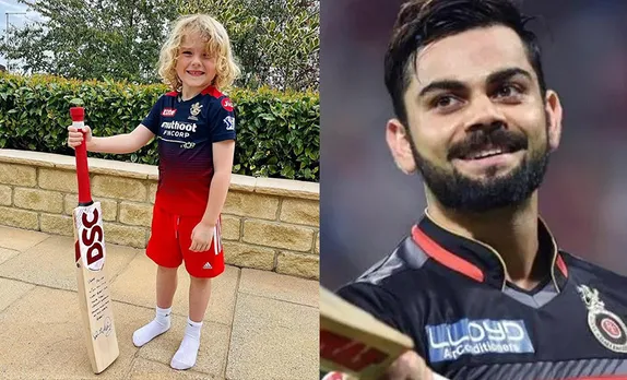 David Willey's son and Virat Kohli (Source - Twitter)