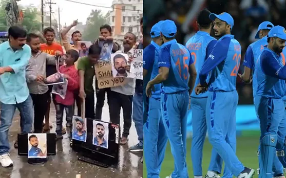 Indian fans furiously whip pictures of players in streets post India's semi-final exit in 20-20 World Cup 2022