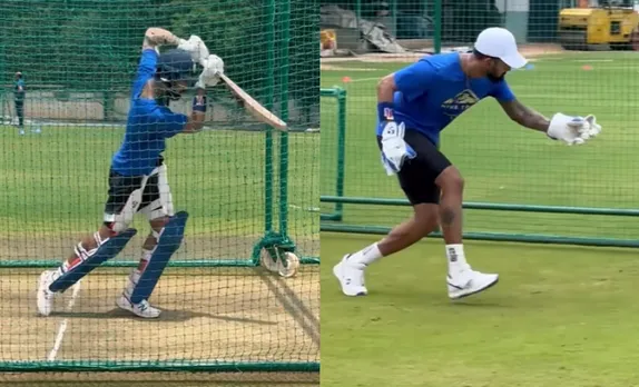 KL Rahul in nets