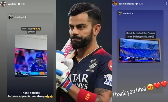Rashid Khan and Wriddhiman Saha acknowledge Virat Kohli