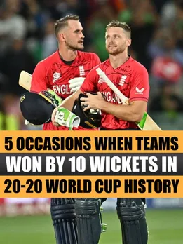 5 occasions when teams won by 10 wickets in 20-20 World Cup history