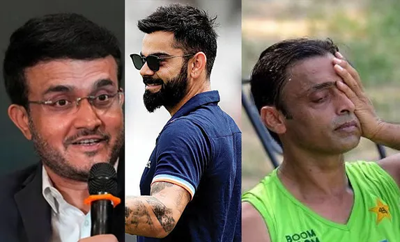 Sourav Ganguly, Virat Kohli and Shoaib Akhtar (Source - Twitter)