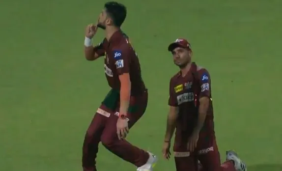 Naveen-ul-Haq during KKR vs LSG, IPL 2023