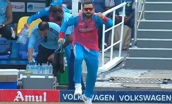 WATCH: Virat Kohli’s funny antics while carrying drinks for India during Asia Cup 2023 game against Bangladesh