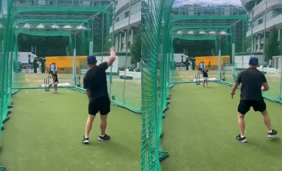 David Warner with Indi, Ashes 2023