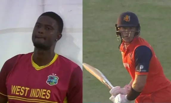 Jason Holder and Logan van Beek (Source - Twitter)