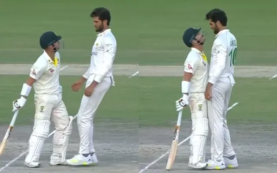 David Warner and Shaheen Afridi. (Photo Source: Twitter)