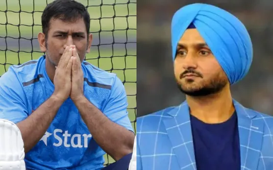 Harbhajan Singh and MS Dhoni (Image Source: Twitter)