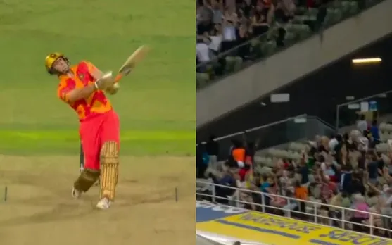 Liam Livingstone’s one-handed six in The Hundred. (Photo Source: Twitter)