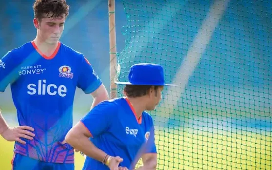 Dewald Brevis and Sachin Tendulkar (Photo Source: Twitter)