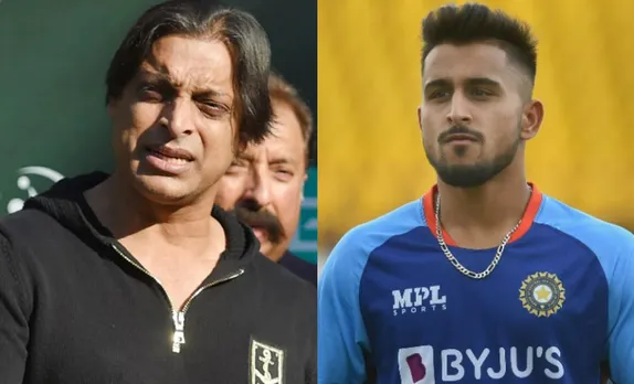 Shoaib Akhtar and Umran Malik (Image Source: Twitter)