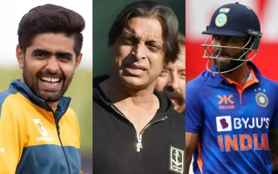 Babar Azam, Shoaib Akhtar, and Virat Kohli (Image Source: Twitter)