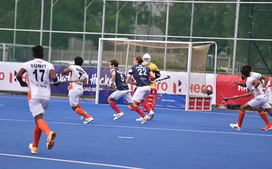 Indian men's hockey team against France in FIH Pro League. (Photo Source: Twitter)
