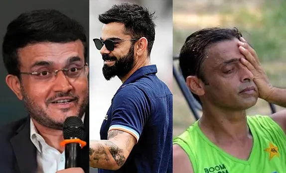 Sourav Ganguly, Virat Kohli and Shoaib Akhtar (Source - Twitter)