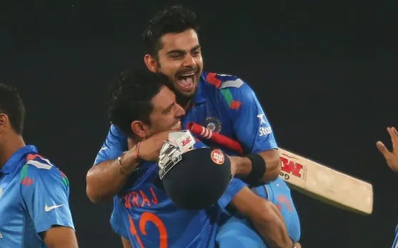 Virat Kohli of India and Yuvraj Singh (Photo by Scott Barbour/Getty Images)