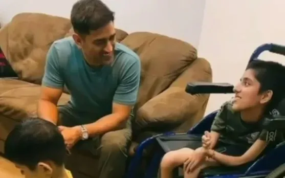 MS Dhoni interacting with a fan (Photo Source: Instagram/heartqueen_lavanya)