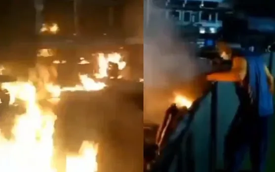 Fire at National Stadium in Karachi. (Photo Source: Twitter)