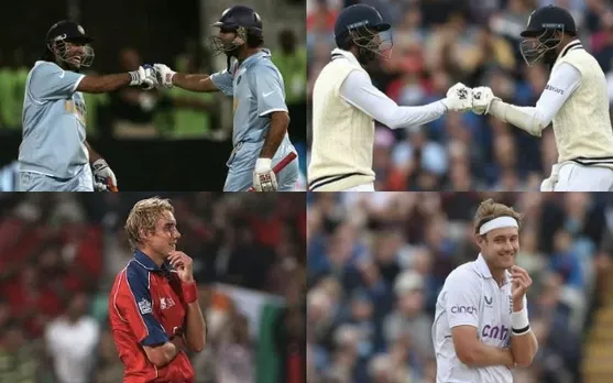 Stuart Broad from 2007 and today (Photo Source: Twitter)