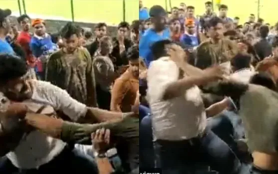 Brawl at Arun Jaitley Stadium during 1st T20I. (Photo Source: Twitter)
