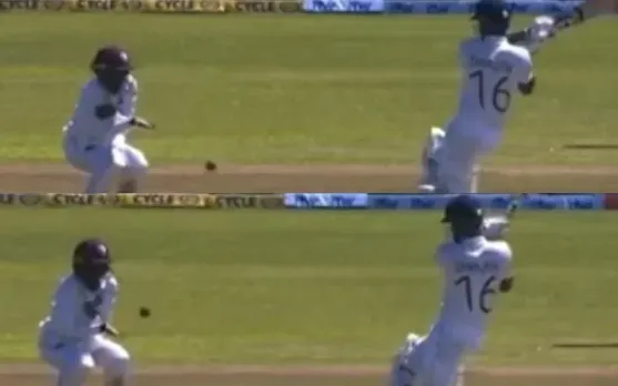 Jeremy Solozano took a hit on Day 1 of Galle Test between Sri Lanka and West Indies. (Photo Source: Twitter)