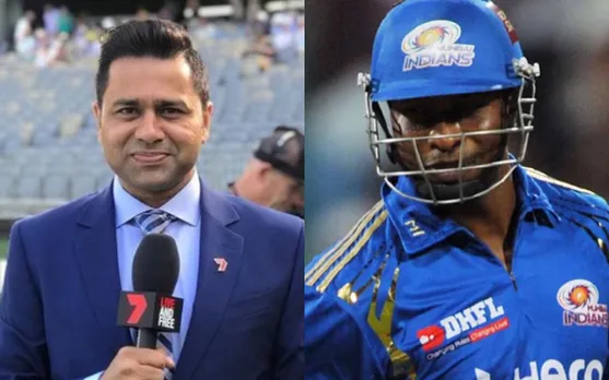 Aakash Chopra and Kieron Pollard (Image source: Twitter)