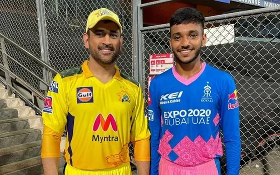 MS Dhoni and Chetan Sakariya. (Photo Source: Instagram)
