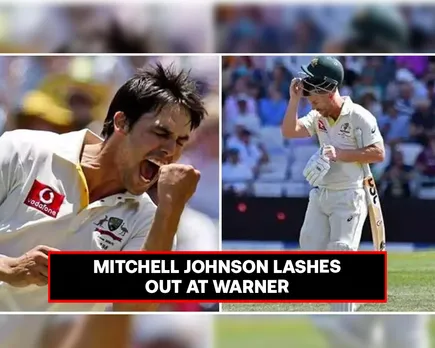 Mitchell Johnson-David Warner (Source: Twitter)