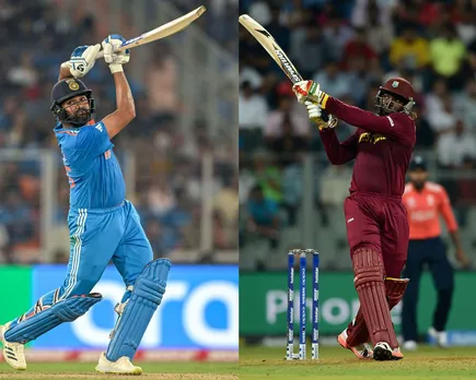 Rohit Sharma and Chris Gayle (File Photo, Twitter)