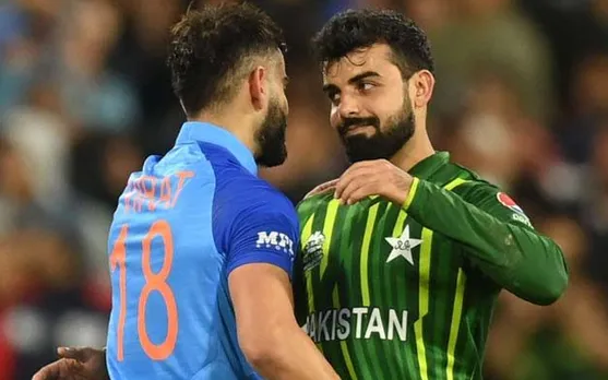 Virat Kohli and Shadab Khan (Source- Twitter)