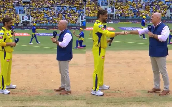 MS Dhoni and Danny Morrison (Source - Twitter)