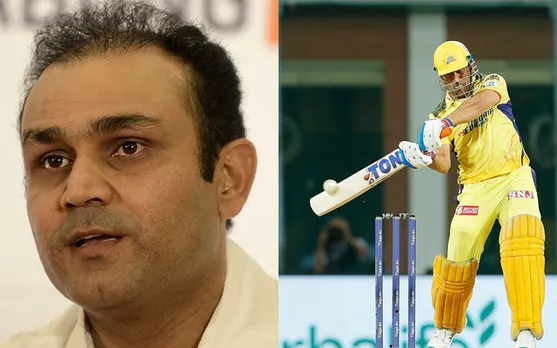 Virender Sehwag and MS Dhoni (Source - Twitter)