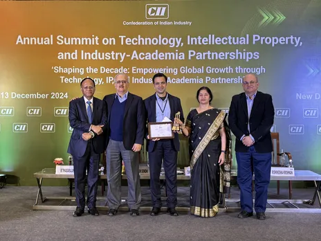 Dr. Richard Lobo, Head of Innovation, R&D, Business Excellence, and Chief Ethics Counsellor at Tata Chemicals receiving the CII Top 20 Innovative Companies 2024 Award.JPG