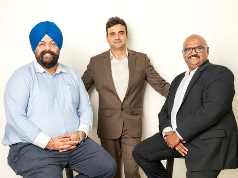 (L to R) Mr Jaspreet Singh (Co-Founder) Mr Saif Hasan (Founder) and Mr Prajit Chandrasekhar (Founding Partner)  KreditVenture