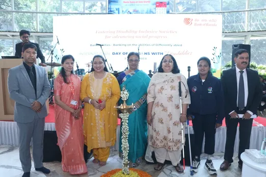 Ms. Beena Vaheed, Executive Director, Bank of Baroda, along with other senior executives at the International Day of Persons with Disabilities 2025 at Bank of Baroda