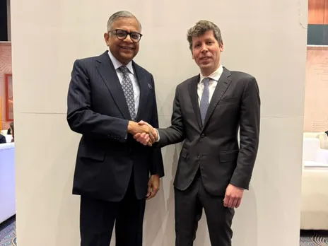 N Chandrasekaran Chairman Tata Sons with Sam Altman CEO OpenAI