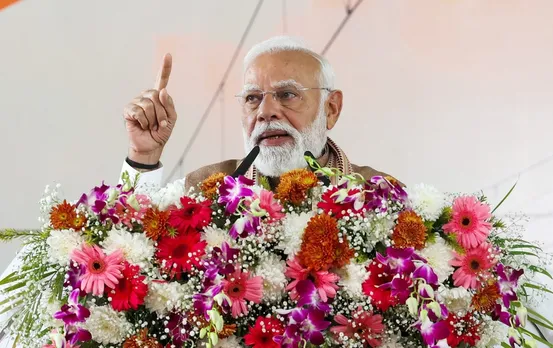 Narendra Modi PM addressing at the inauguration and dedication of various project