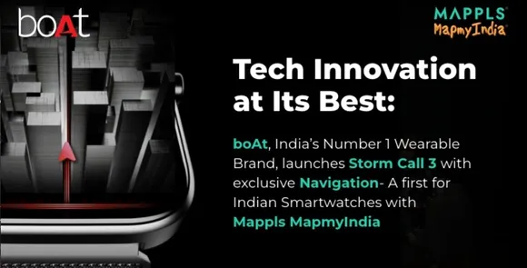 Mappls MapmyIndia navigation powers  boAT Storm Call 3 smartwatch 