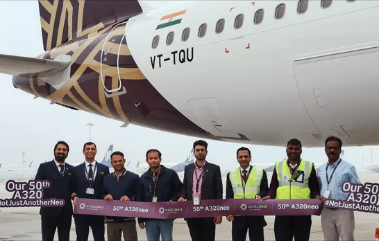 Vistara Adds 50th A320neo to Growing Fleet